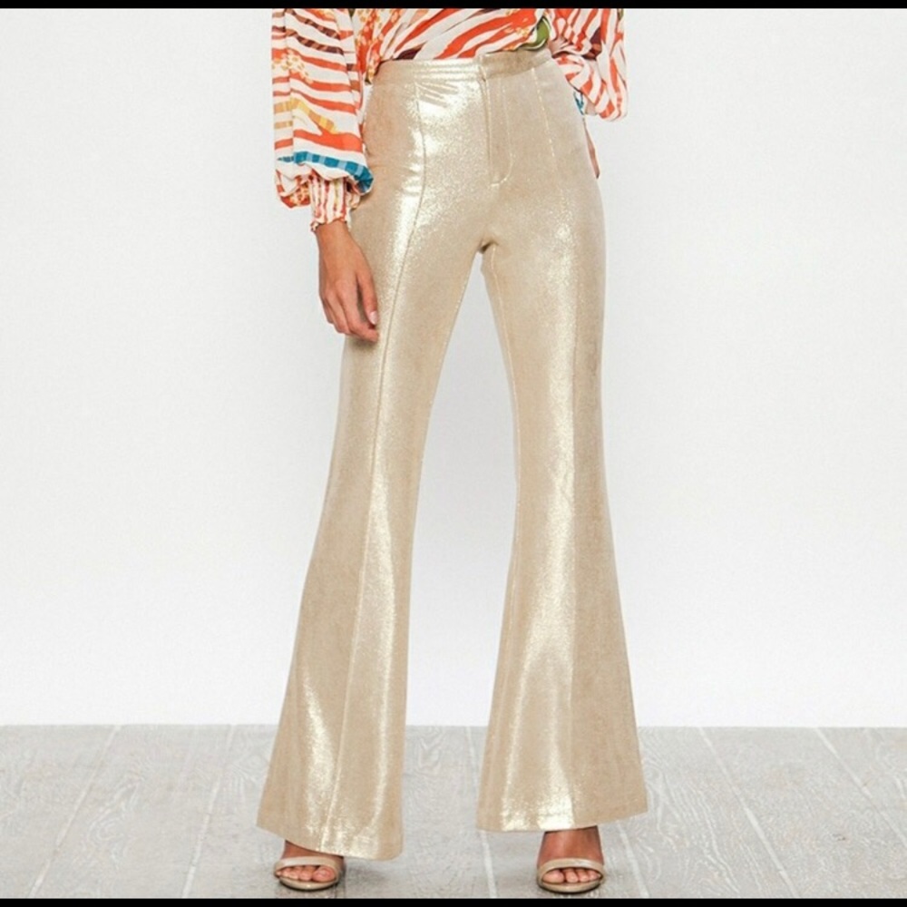 Gold Flare Trousers